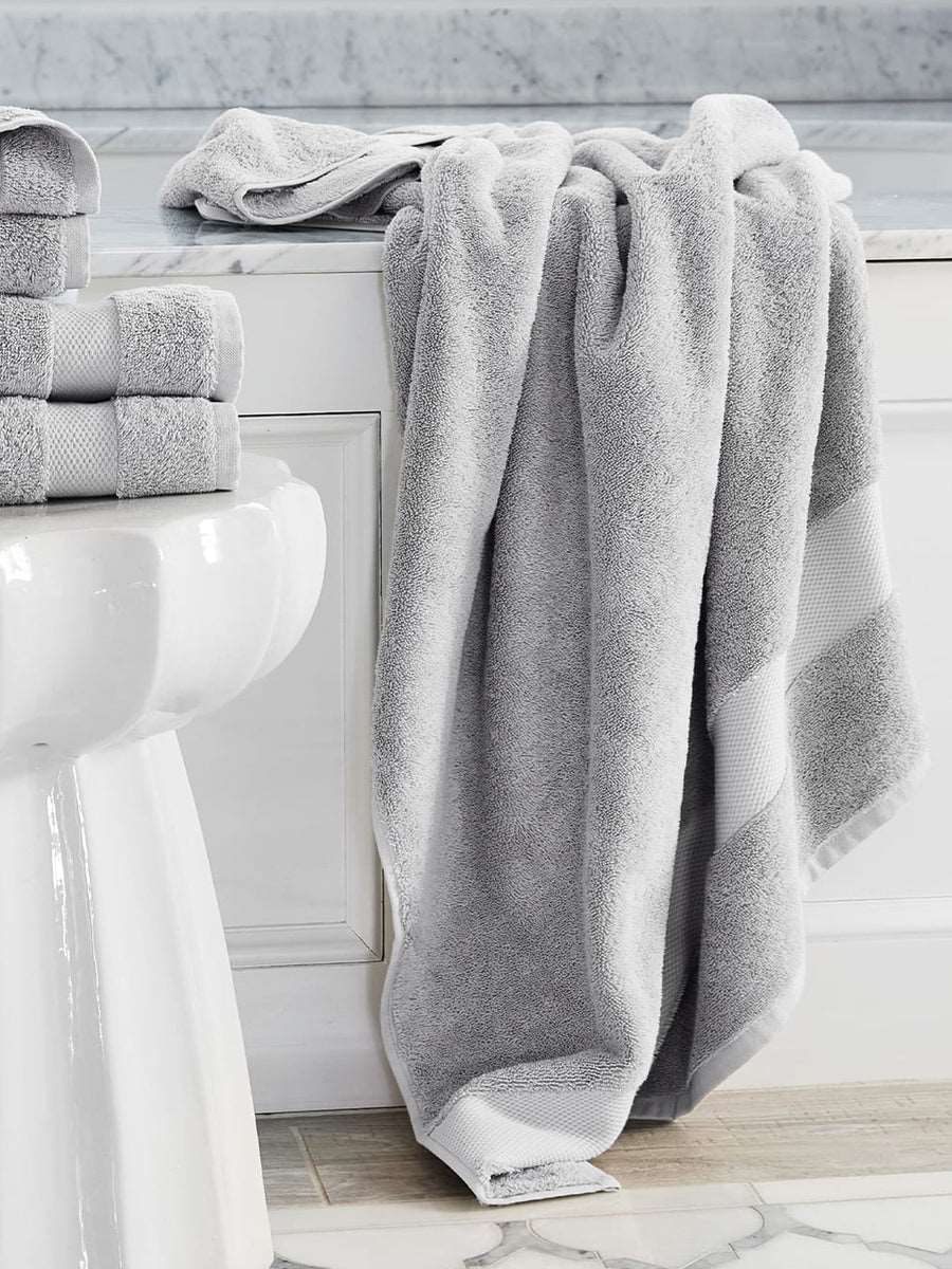 Shop Personalized Cotton Grey Bath Sheet | Karpasa London