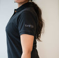 100% Cotton women's polo T-Shirt black for sale by Karpasa London