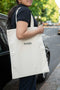 100% Organic cotton tote bag of Karpasa London carried by a women