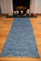 Cotton blue yoga mat on the floor