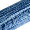 a close up of a blue and white yoga mat