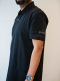 Cotton Men's Polo T-Shirt Black by Karpasa London